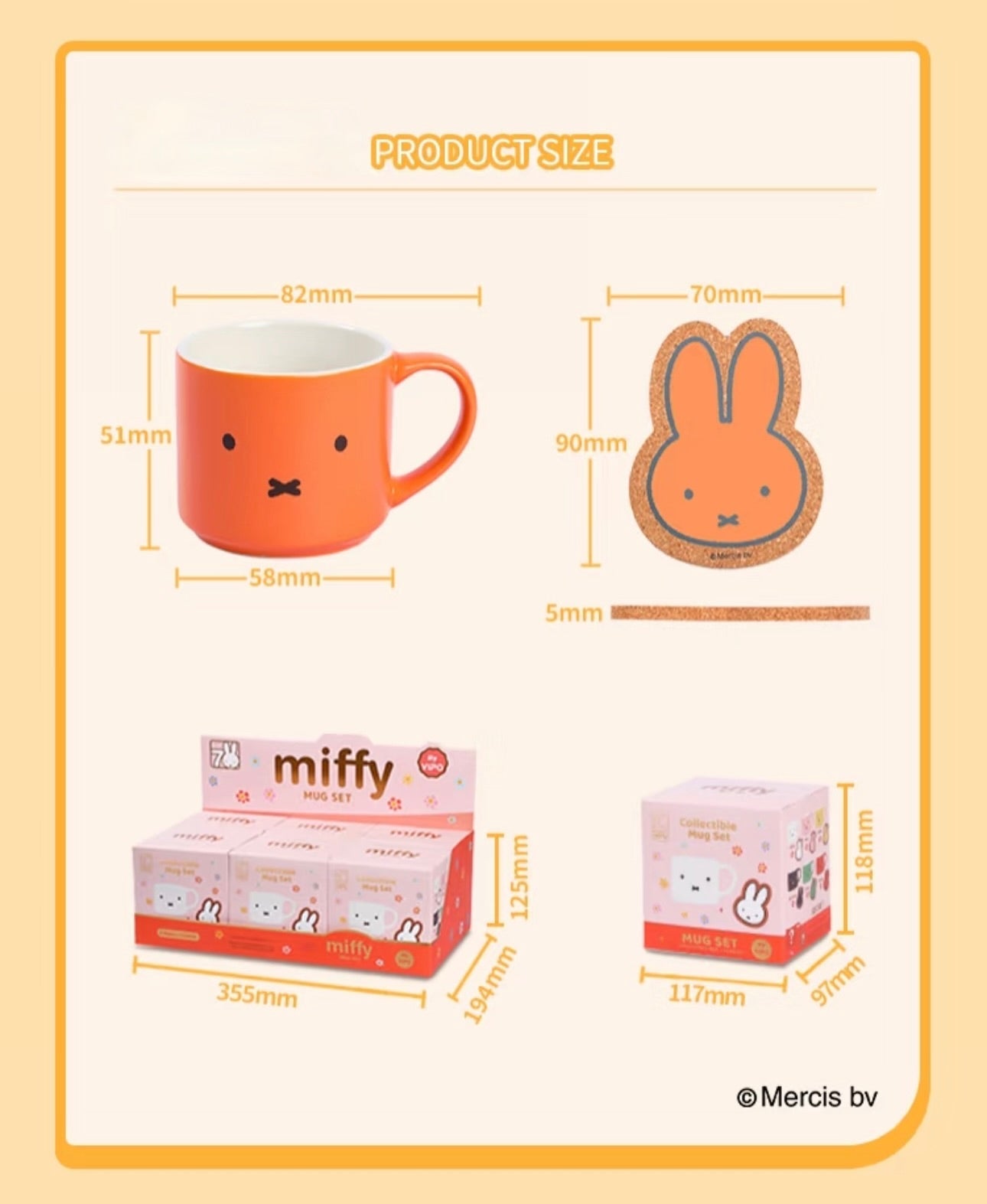 VIPO x Miffy 70th Anniversary Collectible Mug Set Blind Box
