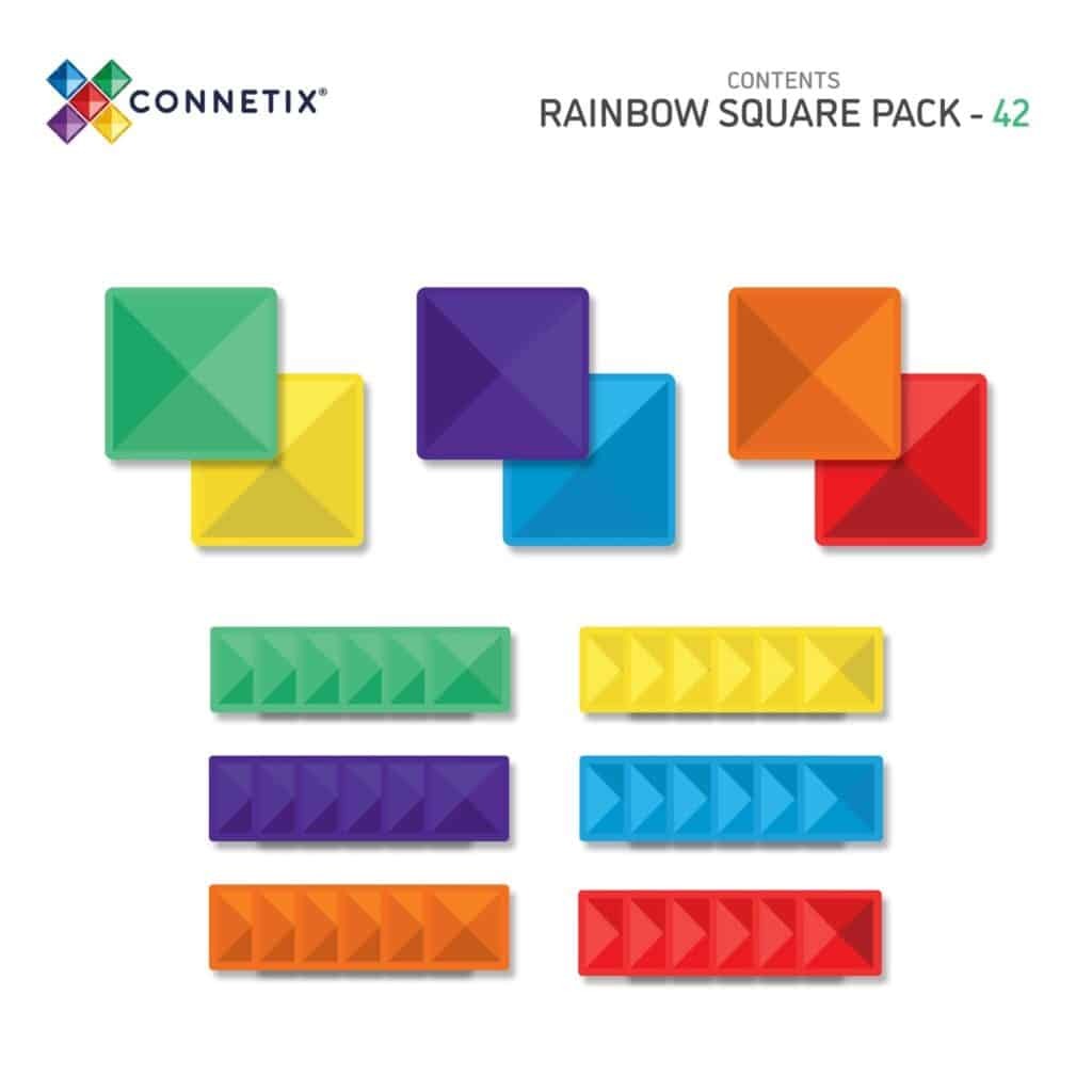 CONNETIX - Rainbow Square Pack 42 pc