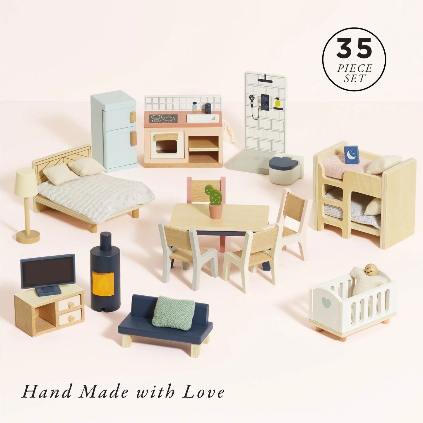 LE TOY VAN - Wooden Dolls House Starter Furniture Set - 35 piece