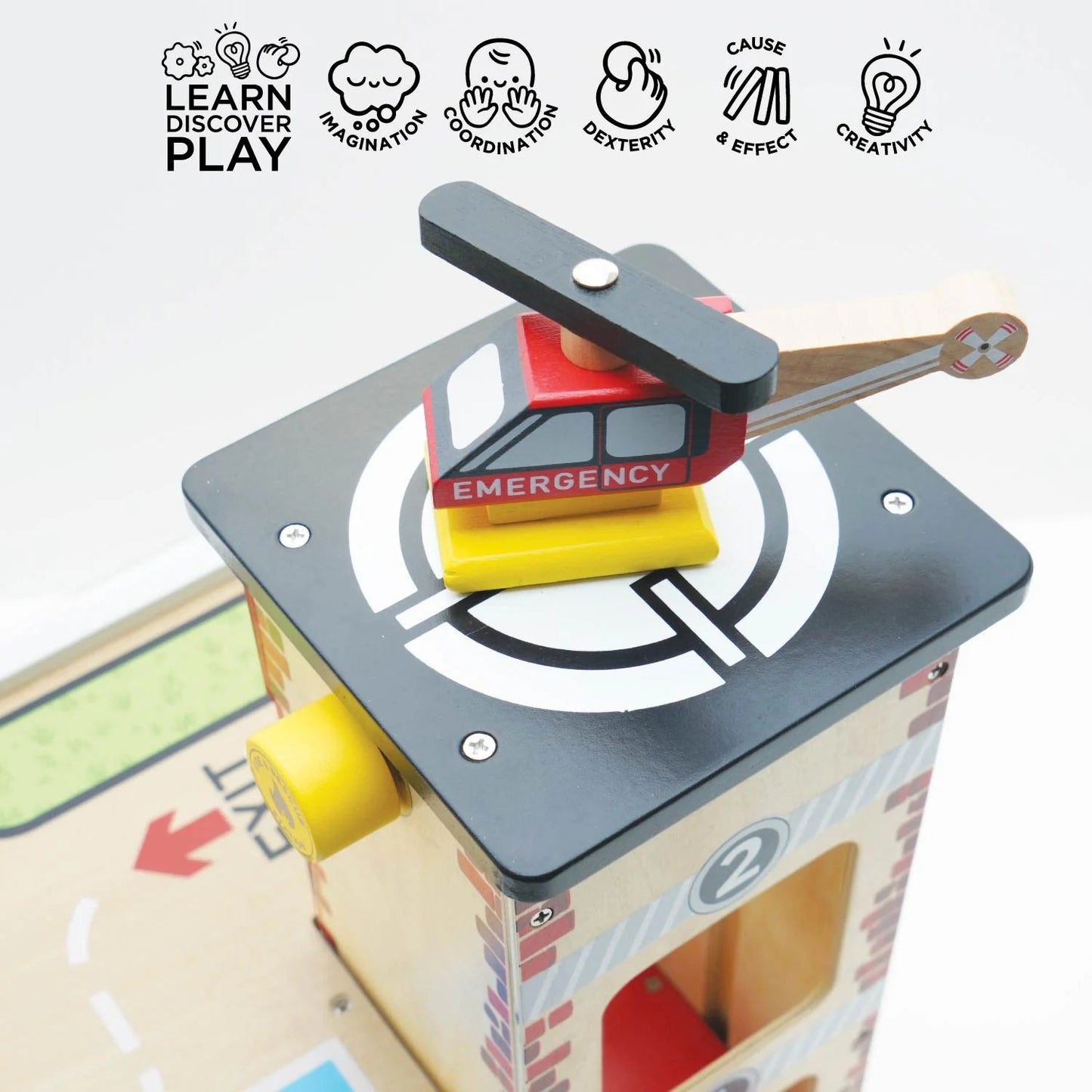 LE TOY VAN - Fire & Rescue Wooden Garage