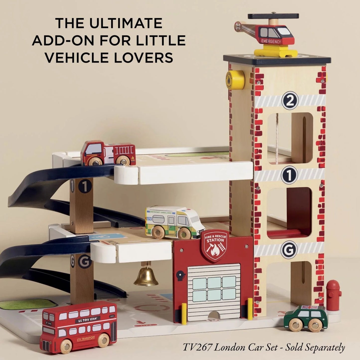 LE TOY VAN - Fire & Rescue Wooden Garage