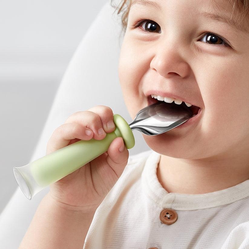 Bc Babycare - Spoon & Fork Set (Stainless Steel & Silicone)