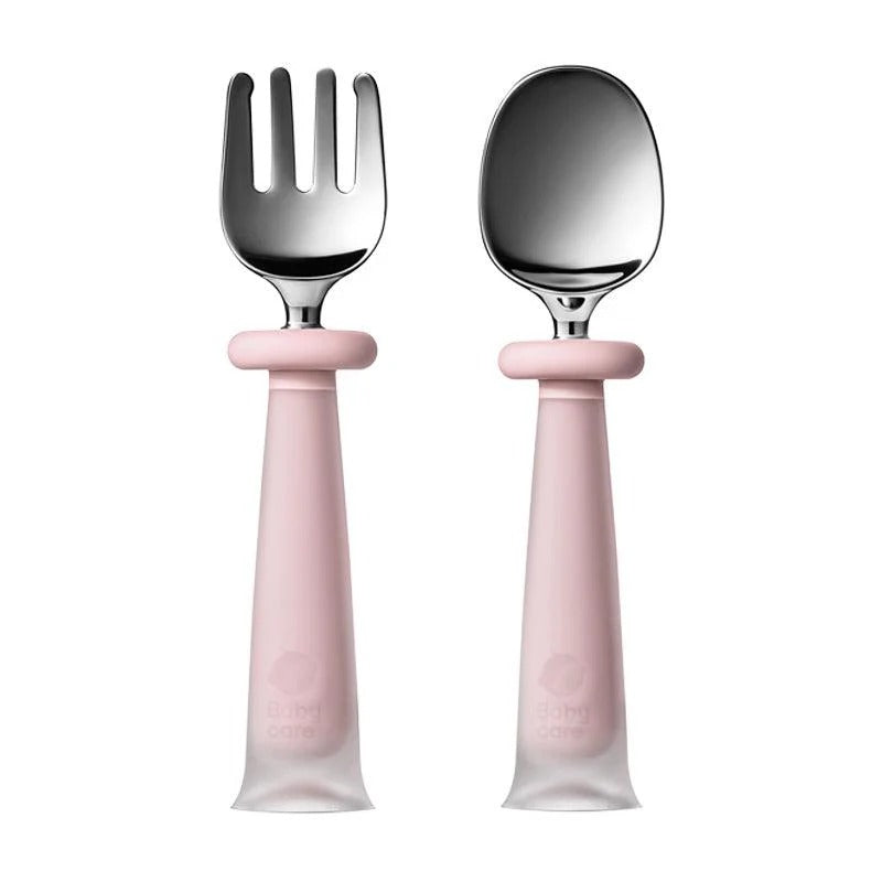 Bc Babycare - Spoon & Fork Set (Stainless Steel & Silicone)