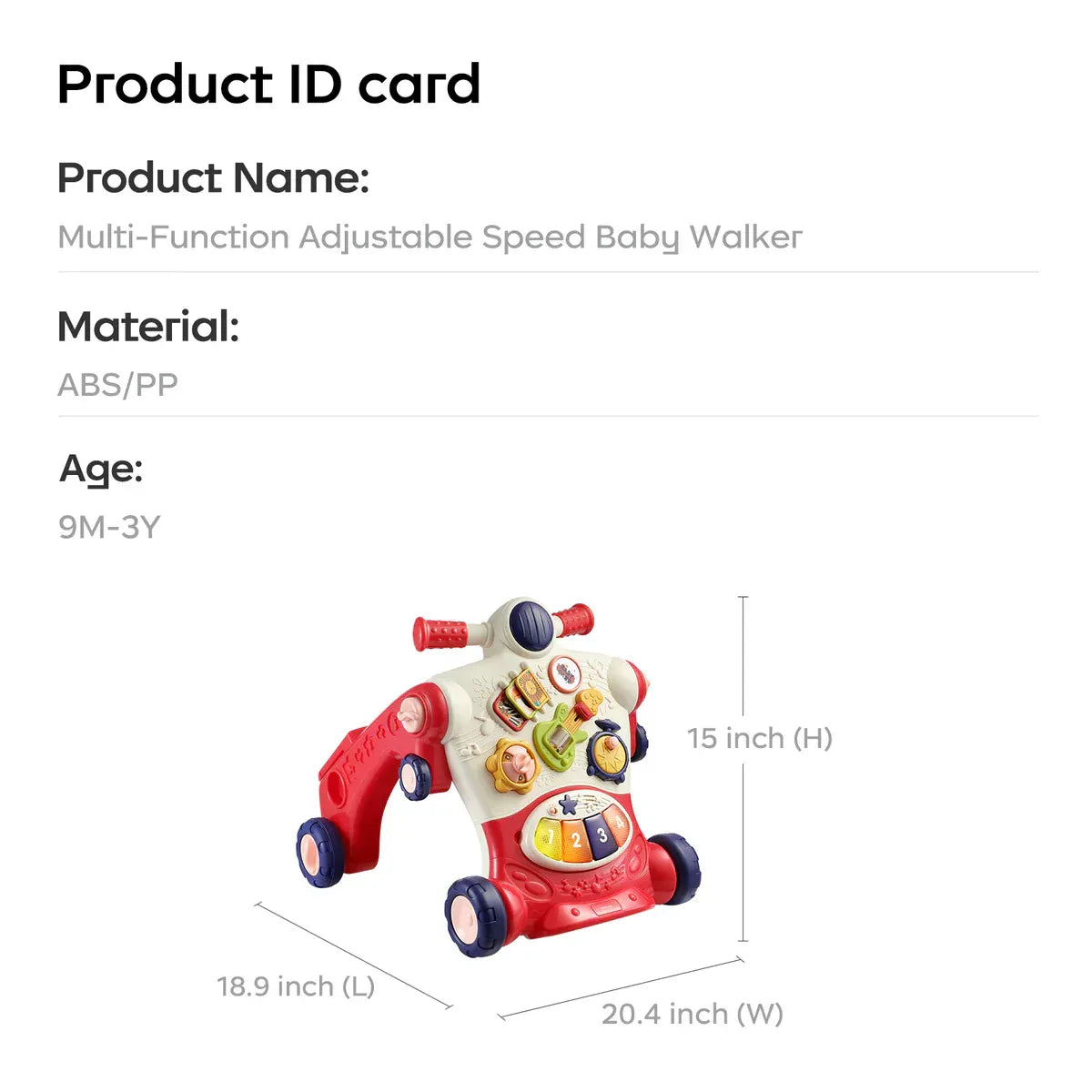 Bc Babycare - Multi-function Adjustable Speed Baby Walker