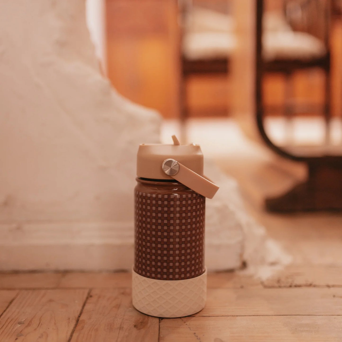 Mrs Ertha - Stainless Steel Water Bottle (Soft Squares)
