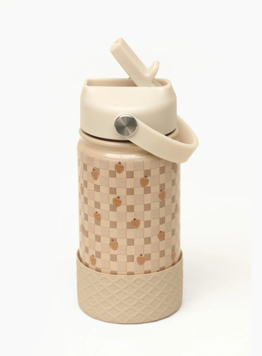 Mrs Ertha - Stainless Steel Water Bottle (Cute Strawberries)