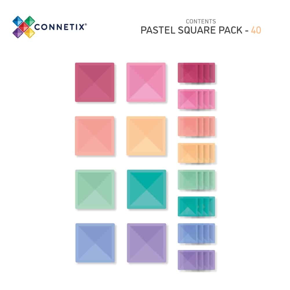 CONNETIX - Pastel Square Pack 40 pc