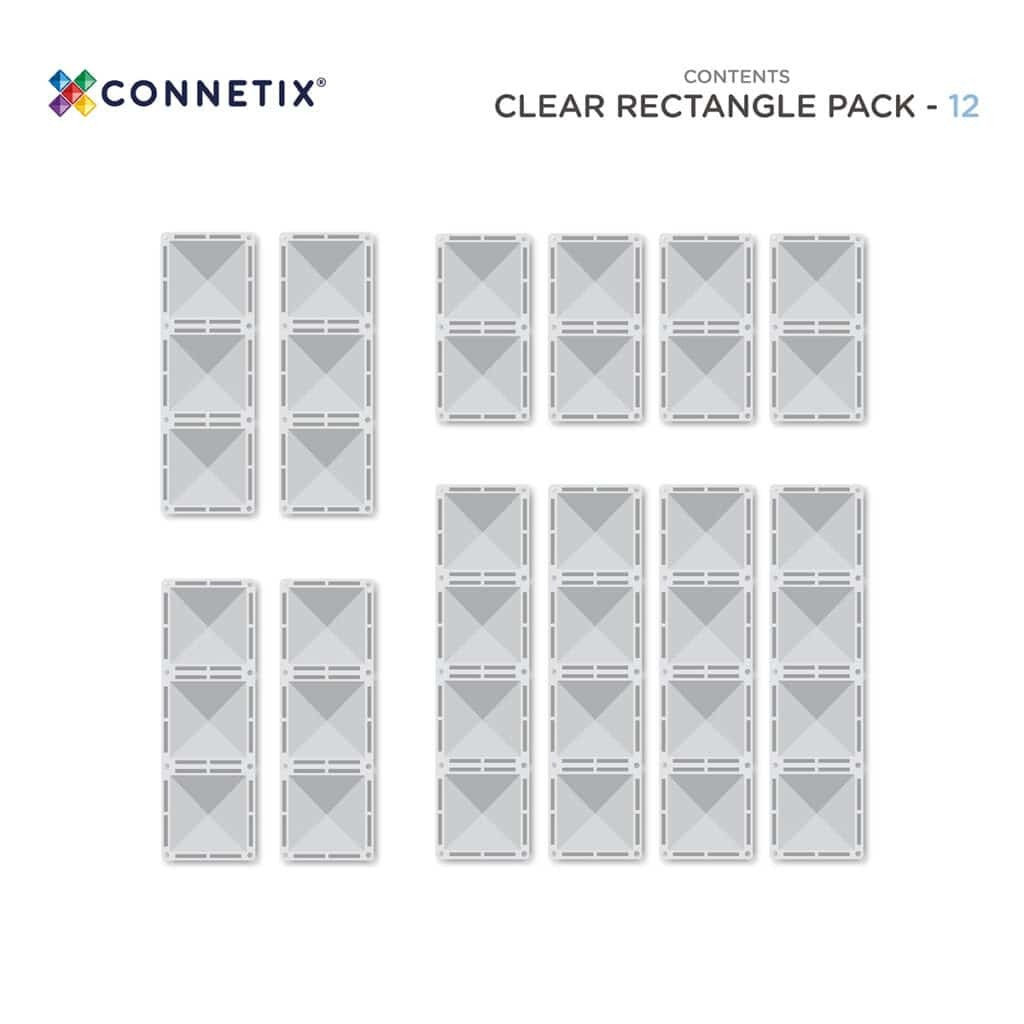 CONNETIX - Clear Rectangle Pack 12 pc