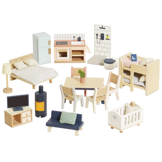 LE TOY VAN - Wooden Dolls House Starter Furniture Set - 35 piece