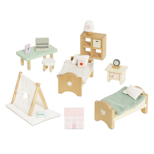 LE TOY VAN - Wooden Dolls House Child's Bedroom - 24 piece