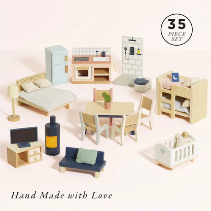 LE TOY VAN - Wooden Dolls House Starter Furniture Set - 35 piece