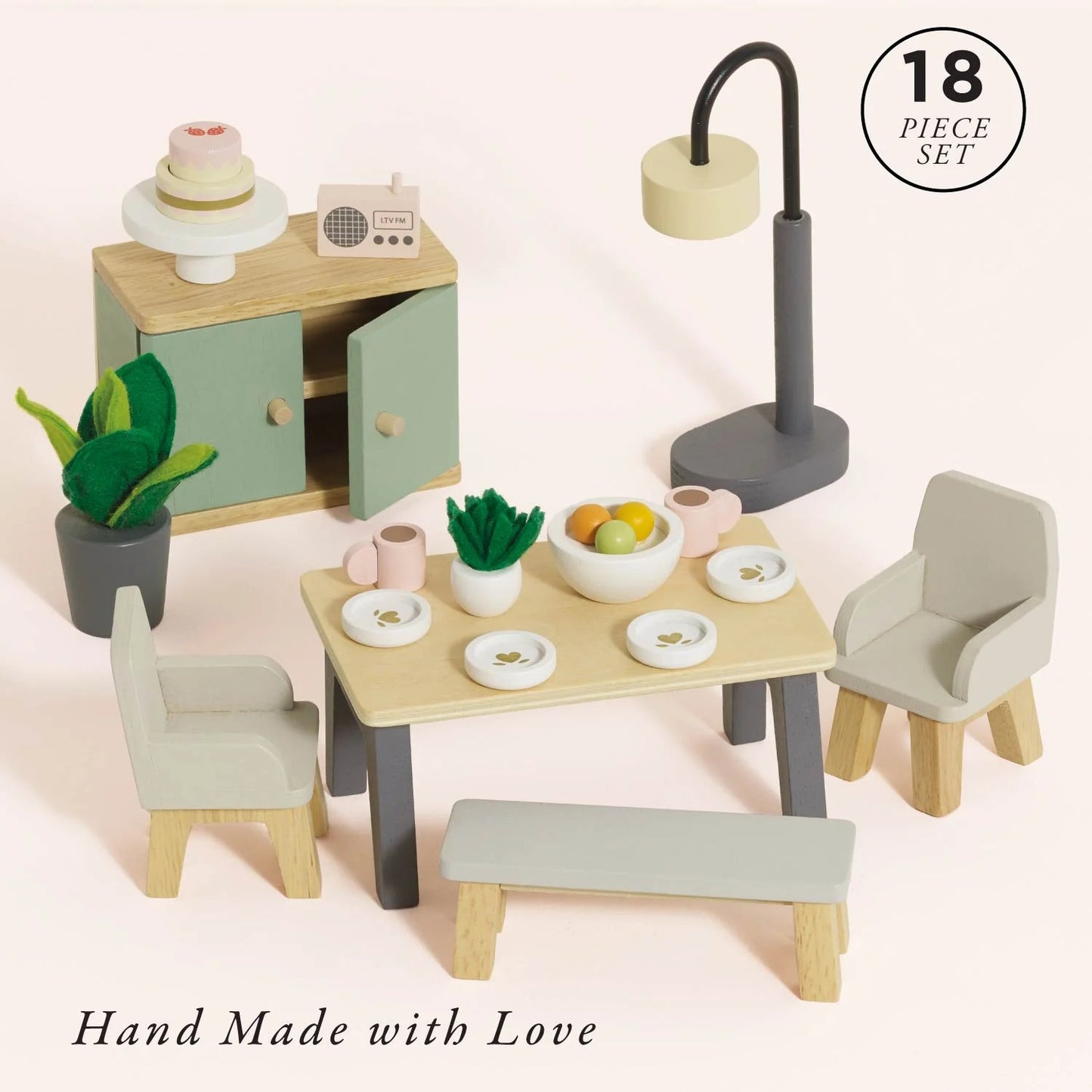 LE TOY VAN - Wooden Dolls House Dining Room -18 piece