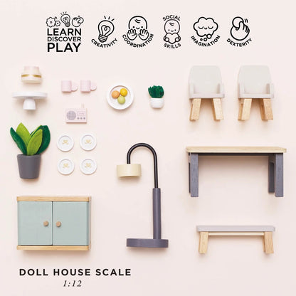 LE TOY VAN - Wooden Dolls House Dining Room -18 piece