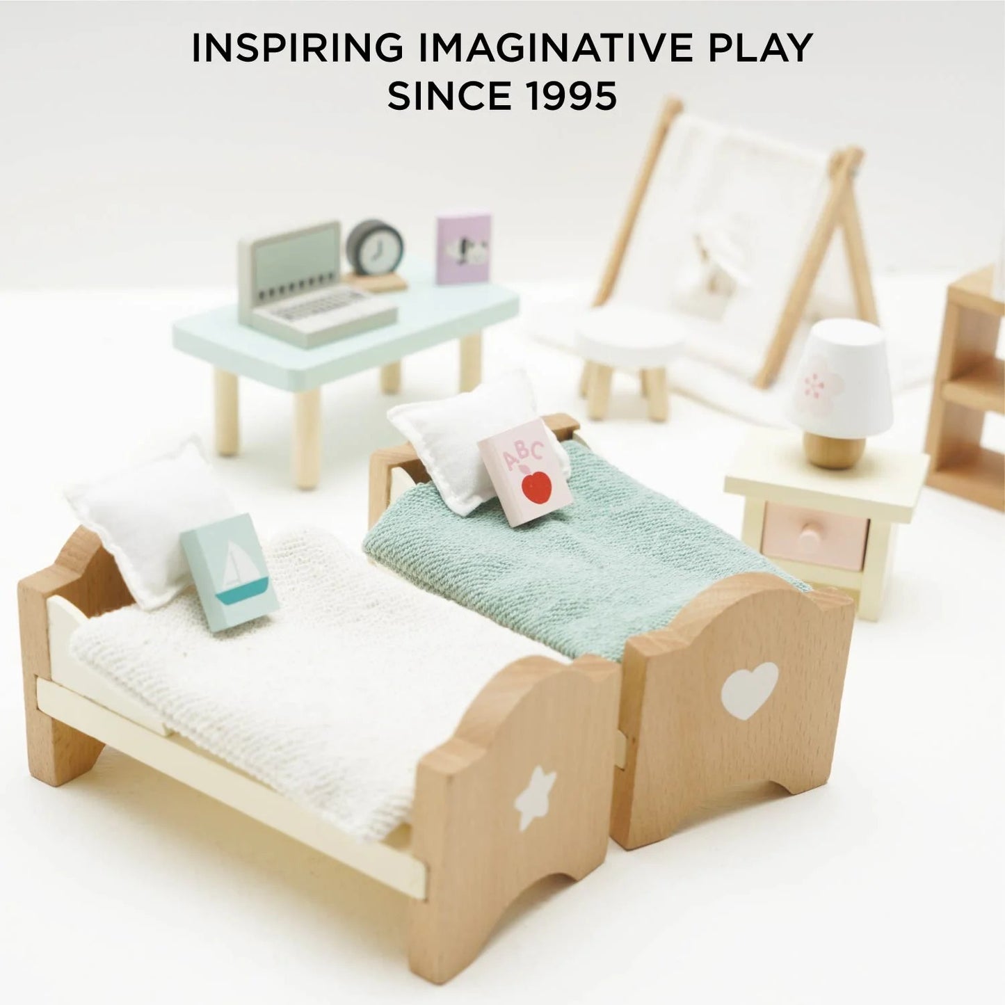 LE TOY VAN - Wooden Dolls House Child's Bedroom - 24 piece