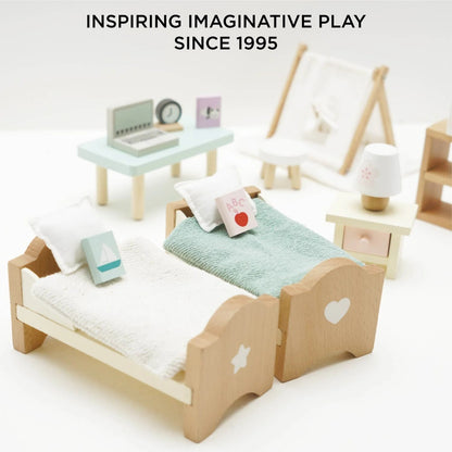 LE TOY VAN - Wooden Dolls House Child's Bedroom - 24 piece