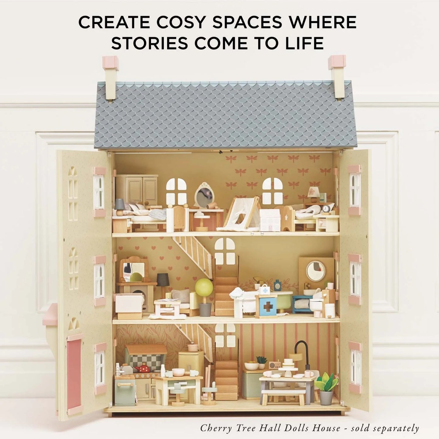 LE TOY VAN - Wooden Dolls House Child's Bedroom - 24 piece