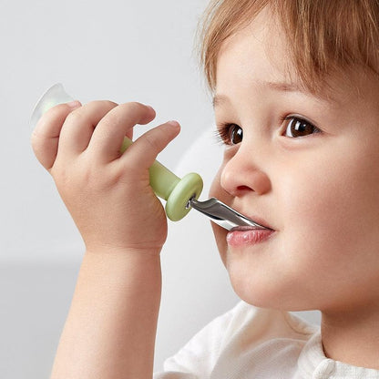 Bc Babycare - Spoon & Fork Set (Stainless Steel & Silicone)