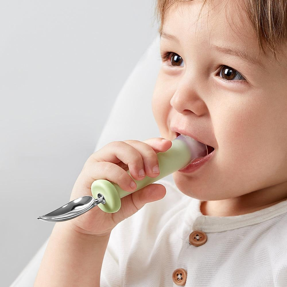 Bc Babycare - Spoon & Fork Set (Stainless Steel & Silicone)