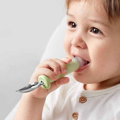 Bc Babycare - Spoon & Fork Set (Stainless Steel & Silicone)